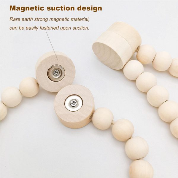 bulk purchase 2pcs wooden bead curtain tiebacks, tassel curtain clasp magnetic curtain clasp, boho curtain tiebacks,curtain tiebacks no hole punching decorative (coffee) factory discount