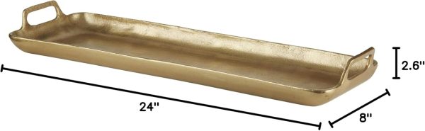 wholesale direct signature design by ashley posy decorative metal serving tray, gold finish bulk purchase at factory prices