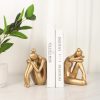 supplier direct unique cast iron girl thinker bookends, heavy-duty decorative book stoppers for shelves, creative home and office desk ornaments, 1 pair/2 pieces, 5.9" wholesale prices