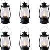 custom wholesale mini lanterns 6-pcs led small lanterns decorative indoor outdoor hanging lantern decorative candle lanterns farmhouse decor for weddings western camping party halloween christmas decorations oem/odm services