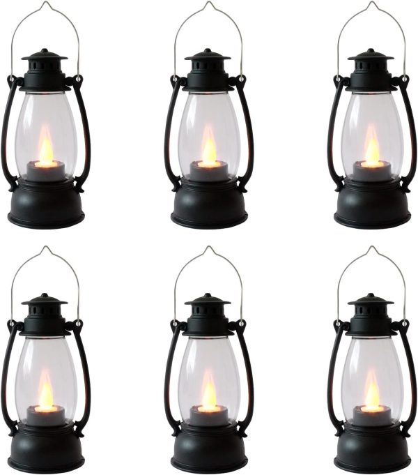 custom wholesale mini lanterns 6-pcs led small lanterns decorative indoor outdoor hanging lantern decorative candle lanterns farmhouse decor for weddings western camping party halloween christmas decorations oem/odm services