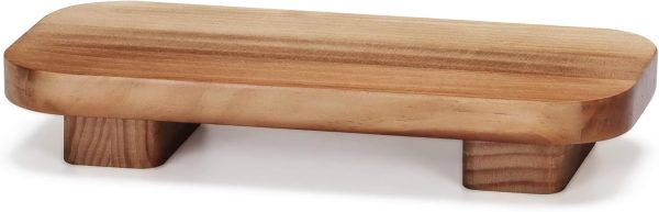 wholesale direct farmhouse wood tray rustic wooden pedestal 12 * 5.5 * 2 inches decorative wood riser for farmhouse kitchen counter bathroom room decor (brown) bulk purchase at factory prices