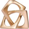 dropship from factory modern geometric sculpture gold knot statue decor, home gold bookcase centerpiece jax decorative, geometric tabletop sculpture and figurines, for golden home decor accent, cube decorative ornaments mass production supply