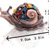 dropship from factory yu feng crystals bejeweled trinket box hand-painted brown snail animal figurine hinged jewelry box collectible for women mass production supply