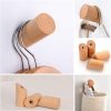 competitive pricing wood wall hooks, 4 pack coat hooks mounted rustic wooden heavy duty robe hook hat rack | for hanging bathroom towels clothes hanger (beech wood) one-stop wholesale
