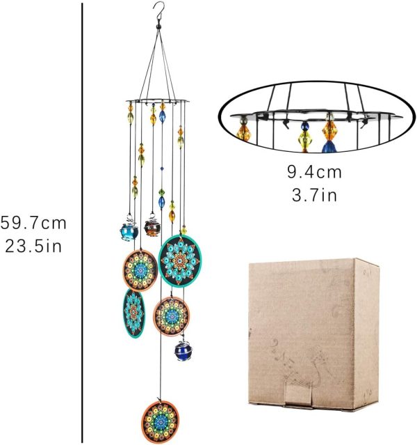 producer to buyer flower wind chimes outdoors with colorful glass beads deep tone memorial sympathy window garden hanging windchimes for outside discounted pricing