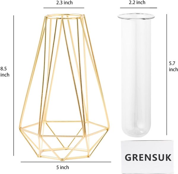 oem/odm services gold vase for home decor,flower vase for decor,geometric vases for centerpieces,gold glass vase for wedding decorations,gold vases for centerpieces,gold test tube vase (8.5 inch gold) affordable bulk deals