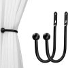 bulk purchase vrss wall mount curtain tiebacks drapery holdbacks curtain holdback hooks simple style (2pcs black) factory discount