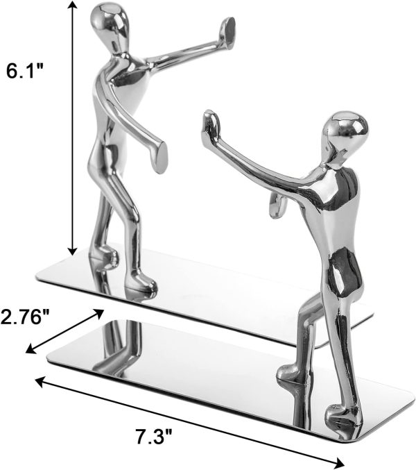 supplier direct fasmov heavy duty stainless steel man bookends nonskid bookends art bookend,1 pair(silver) wholesale prices