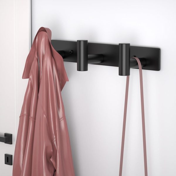 competitive pricing hufeeoh coat hooks wall mount, stainless steel 3 hooks towel hooks black t shaped coat hanger wall mount, heavy duty wall hooks purse rack for hanging one-stop wholesale