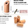 competitive pricing wood wall hooks, 4 pack coat hooks mounted rustic wooden heavy duty robe hook hat rack | for hanging bathroom towels clothes hanger (beech wood) one-stop wholesale