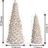 dropship from factory resin christmas tree figurines, 2pcs distressed white with gold table top christmas trees, small christmas tree figurine set, decorative xmas trees for rustic christmas decor mass production supply