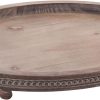 wholesale direct decorative tray, oval wooden tray for coffee table decor kitchen dinning table entryway, small beaded tray for holidays, wood tray distressed brown bulk purchase at factory prices