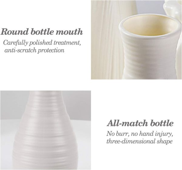 oem/odm services unbreakable vase for flowers, ceramic look plastic vase for home decor, living room, table (seashell white) affordable bulk deals