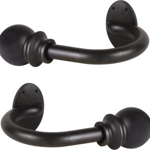 bulk purchase kenney fast fit easy install dryden 5/8' decorative curtain holdbacks, matte black factory discount