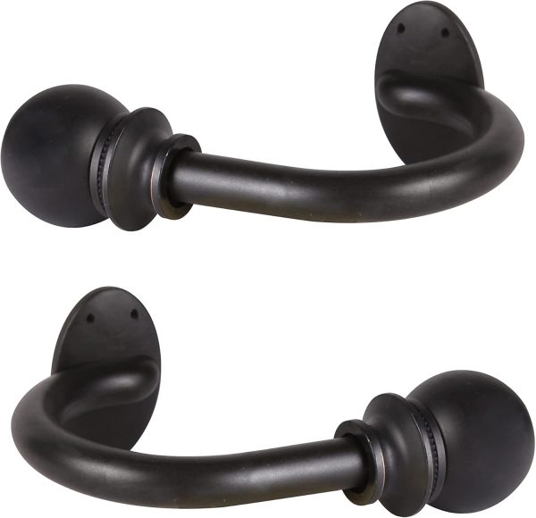 bulk purchase kenney fast fit easy install dryden 5/8' decorative curtain holdbacks, matte black factory discount