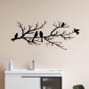 factory direct metal birds wall art, metal vivid birds on branch silhouette wall decor black leaves with bird outdoor metal hanging wall sculpture for home balcony garden(large) volume discount