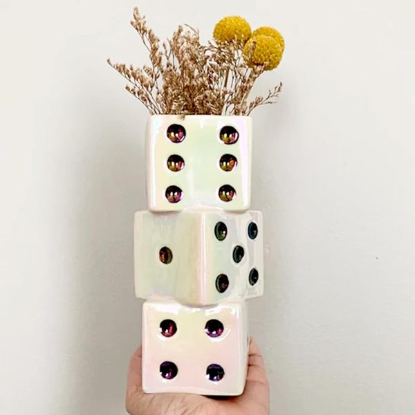 oem/odm services ceramic dice vase - unique decor for dried flowers, rose, pampas grass - stunning design for any modern space for inspiring smiles affordable bulk deals