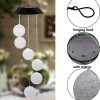 producer to buyer mortime led solar crystal ball wind chime, 25" mobile hanging wind chime for home garden decoration, automatic light changing color discounted pricing