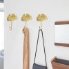 competitive pricing morobor decorative leaves iron hooks,4pcs ginkgo leaf shape wall mounted hooks modern key holder wall mounted gold single prong hat hanger home office nursery room decoration one-stop wholesale