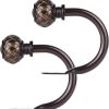 bulk purchase szximu curtain holdbacks set of 2, window treatment holdbacks wall mounted drapery hooks with netted texture finials, bronze factory discount
