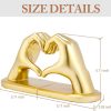 supplier direct book ends heart design, gold bookends for shelves, non-skid book end, heavy duty resin book stopper for books, decorative holder 10.43 x 3.93 x 5.51’’, gold wholesale prices