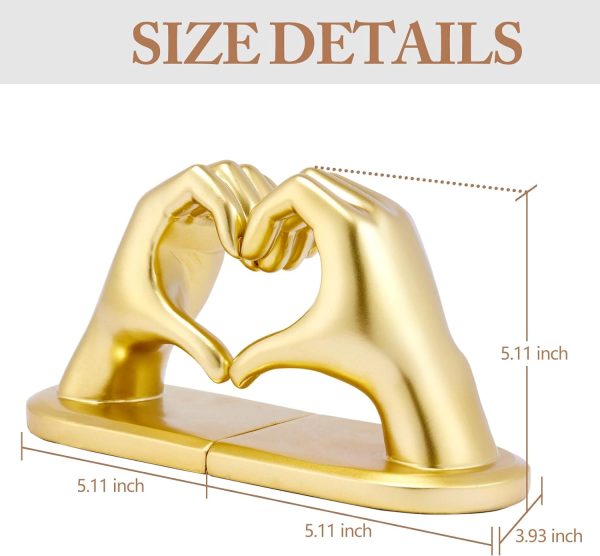 supplier direct book ends heart design, gold bookends for shelves, non-skid book end, heavy duty resin book stopper for books, decorative holder 10.43 x 3.93 x 5.51’’, gold wholesale prices