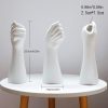 oem/odm services 9 inch modern art ceramic flower vase hand holding plants flower container, tabletop white arm vase for home office decoration affordable bulk deals