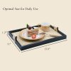 wholesale direct modern luxury 16"x11" woven leather and wooden rectangle tray - jewelry tray, vanity tray, decorative tray, catchall tray, serving tray, and for all occasions by curated collectives (beige, large) bulk purchase at factory prices