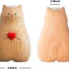 oem/odm services cat vase handmade wooden vase, home decor small vases,solid wood cat statue holding heart shaped,modern creative cat decor affordable bulk deals