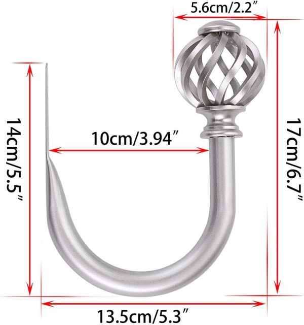 bulk purchase sumnacon set of 2 metal curtain holdbacks - wall mounted drapery tiebacks with screws, decorative window treatment holdbacks for bedroom livingroom office, silver factory discount