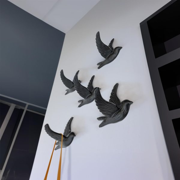 competitive pricing ambipolar 5-pack bird flying style coat hooks, vintage black hooks for coats, hats, and more, sturdy cast iron construction, rustic farmhouse theme, easy installation versatile and durable one-stop wholesale