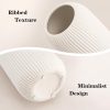 oem/odm services white ceramic vase for flowers, 8 inch flower vase modern white vase home decor, small vase, ribbed textured vase for pampas grass decorative vase, for farmhouse coffee table bookshelf home living affordable bulk deals