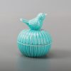 dropship from factory sevenbees blue ceramic jewelry box with bird statue, 2 drawers, ring holder, decorative animal statue, gifts for home decor, wedding, birthday, christmas mass production supply