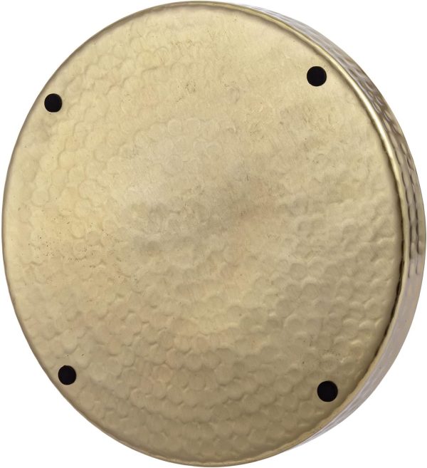 wholesale direct mygift 11 inch deluxe hammered brass round decorative tray - aluminum plated serving display platter, centerpieces and vanity tray - handcrafted in india bulk purchase at factory prices
