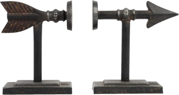 supplier direct creative co-op bronze arrow shaped cast iron bookends (set of 2 pieces) wholesale prices