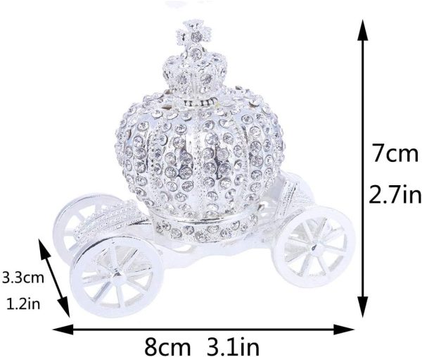 dropship from factory yu feng hand painted trinket box jewelry holder with elegant crystals collectible figurine & decorative living room jewelry holder (crown carriage mass production supply