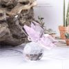 dropship from factory h&d hyaline & dora pink crystal flying butterfly with crystal ball base figurine collection cut glass ornament statue animal collectible mass production supply