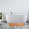 manufacturer direct dicunoy bamboo bath mat, bathroom shower rug, wooden toilet doormats for shower doorsteps, sauna, tub (23.6" l x 16" w) trade price