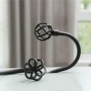 bulk purchase handmade metal curtain holdbacks 2pcs, decoration matt black curtain tie back hooks for wall, heavy duty side holders tiebacks accessories for drapes drapery window factory discount