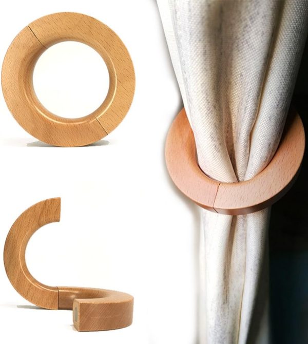bulk purchase nice purchase 2 pcs wooden curtain tiebacks holdbacks european classic retro window home office decorative drapes holders strong magnetic clean durable - multifunctional also wood pants hanger (a) factory discount