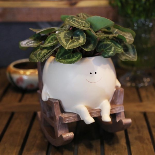 oem/odm services face flower pots for plants rocking chair planters funny succulent planter live cute resin flower pots head planter for indoor outdoor plants gift ideas for mother and christmas affordable bulk deals