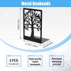 supplier direct eoout bookends, 3 pairs of book ends for shelves decorative, black metal bookend supports for heavy books, tree book holders for shelf decoration, book stoppers for home office school wholesale prices