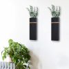 bulk purchase wall planters for indoor plants - 2 pack wood wall vases for dried flowers & artificial plants modern farmhouse wooden vase for living room bedroom kitchen wall decorations - black trade price