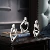 dropship from factory brownlove 3pcs decor white thinker statue abstract art sculpture，resin collectible figurines for home living room office shelf decoration mass production supply