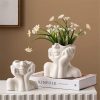 oem/odm services white ceramic face vase, female form head half body bust vases boho feminist minimalism decorative modern nordic style flower vase for home living room office book shelf decor (medium) affordable bulk deals
