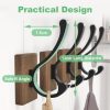 competitive pricing wood wall hooks for hanging - 4 pack hooks wall mounted, wooden rustic farmhouse heavy duty towel hooks, hooks for coats, towel, hat, keys, purse, bag and robe one-stop wholesale