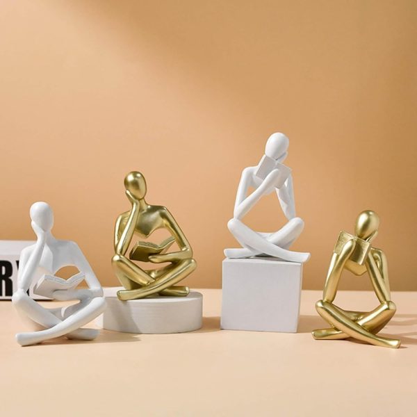 supplier direct style-a beige, creative abstract thinker bookend for home aesthetic, study, and wine cabinet – stylish shelf decor accent and thoughtful gift for living room, bar, or coffee shop wholesale prices