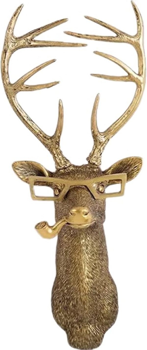 factory direct uitwmktg gold animal head wall decor wall sculpture home decor statue for living room office bedroom modern decor for men women deer volume discount