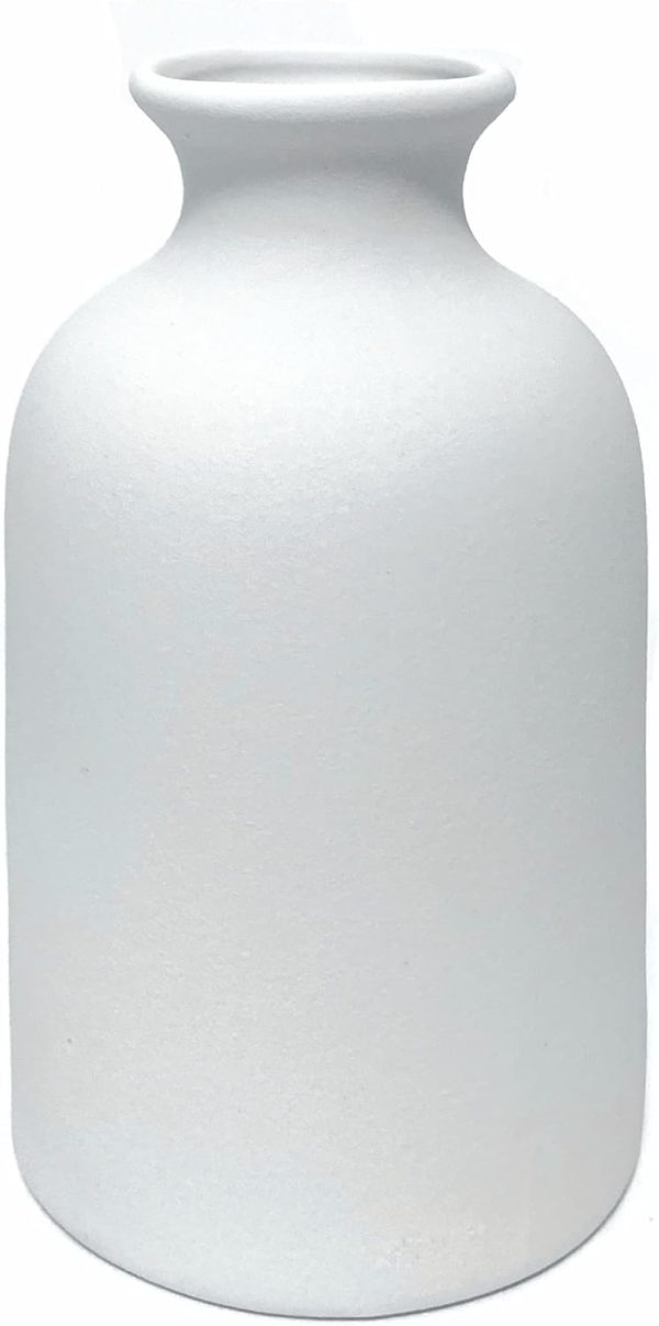 oem/odm services ceramic white small vase, dry flower vases minimalism style for modern table shelf home decor, fit for fireplace bedroom kitchen living room centerpieces office desk gift (white, small) affordable bulk deals